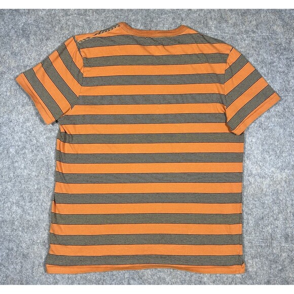 Taylor Stitch Organic Cotton Tee Shirt Men’s 42 Large Orange Striped Crewneck - Picture 2 of 6
